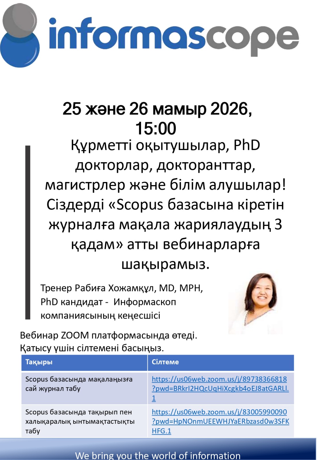 «Scopus базасына кіретін журналға мақала жариялаудың 3 қадамы»